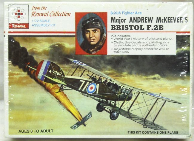 Renwal 1/72 Major Andrew McKeever's Bristol F2B - (F.2B), 268 plastic model kit